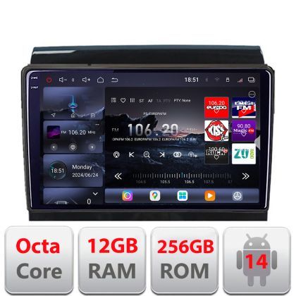 Navigatie Fiat Ducato Citroen Jumper Peugeot Expert 2006-2018 variante cu radio cd sau navigatie de fabrica Android 12+256GB v1 Edotec