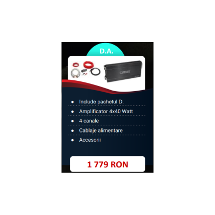 Pachet 2 Difuzoare Audio System MX 165 EVO + 2 MXC 165 EVO + Amplificator 4X 60 Watt RMS si accesorii instalare