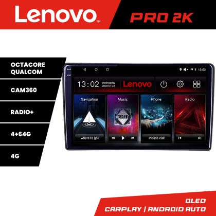 Navigatie Citroen Berlingo Opel Combo 2021- Lenovo Qled 2K Octa Core 4+64 360 DSP carplay android auto radio gps internet kit-berlingo2021+PRO-2K-10-4+64