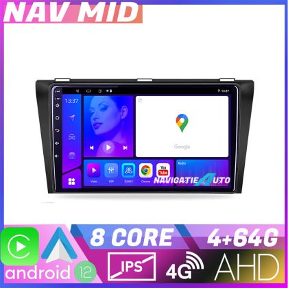Navigatie Mazda 3 2009 2014 KIT 034 EDOTEC-LITE Android Ecran 720P Octa Core 4 64 Carplay