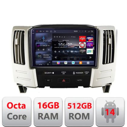 Navigatie Lexus RX300 2003-2008 Android radio gps internet 8 core QLED 2K 12+256GB 360 Edotec
