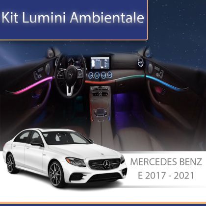 Lumini Ambientale chenar display 64 de culori Mercedes E W213 2017-2023 control pe sistemul original sau telefon