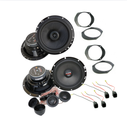 Pachet cu 2 difuzoare componente si 2 difuzoare coaxiale dedicate Ford Focus 2000-2004, cu inele si cablaj plug and play