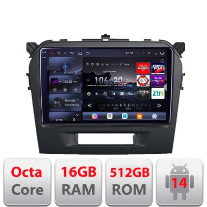 Navigatie Suzuki Grand Vitara 2016- Edotec Kit-2265 cu Android 12+256GB Internet Radio GPS Bluetooth USB