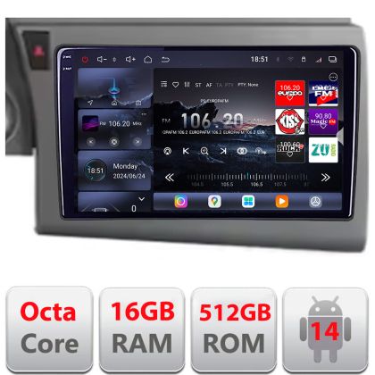 Navigatie Audi A6 C6 2004-2010 Qled 2K Octa Core 12+256GB LTE 4G DSP Wifi 5Ghz android auto carplay radio gps internet kit-a6-c6+EDT-E809-2K