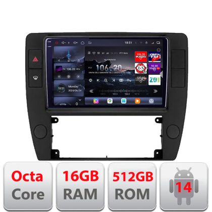 Navigatie Passat B5 1997-2004 Android radio gps internet 8 core QLED 2K 12+256GB 360 Edotec