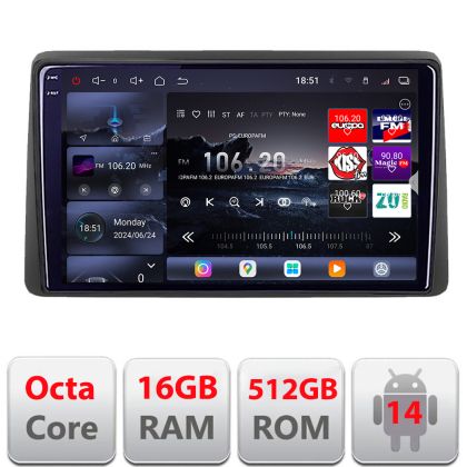 Navigatie Dacia Duster 2023- Android radio gps internet 8 core QLED 2K 12+256GB 360 Edotec