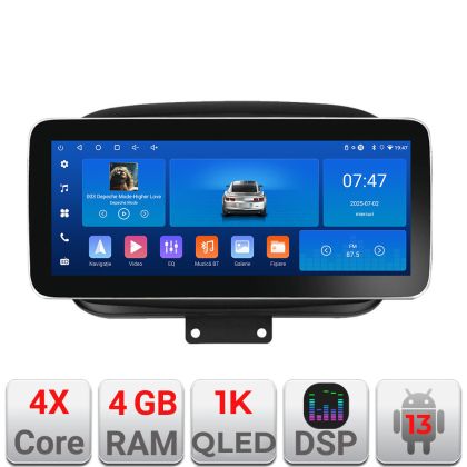 Navigatie Fiat 500 2014- K-539 Edotec 4+64 12.3 inch Incell 1K android Wifi 5Ghz gps internet