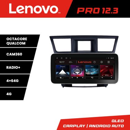 Navigatie Toyota Highlander 2007-2013 Lenovo PRO 4+64 12.3 inch qled android 4G DSP gps internet