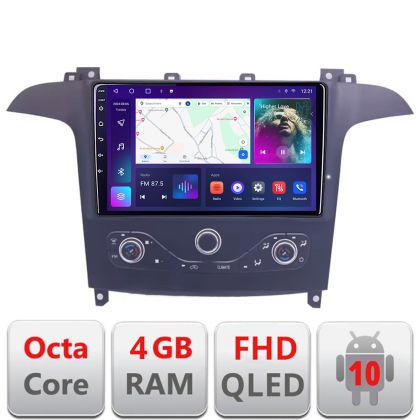 Navigatie Ford S-max 2006-2014 dedicata Android QLED octa core 4+64 4G DSP FHD carplay android auto radio gps internet Android KIT-smax-navi+EDT-E309v3