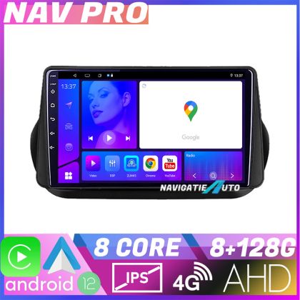 Navigatie Peugeot Bipper  Citroen Nemo  Fiat Qubo 2008 2017 EDOTEC-LITE Android radio gps internet Octa core 8 128 Carplay v2