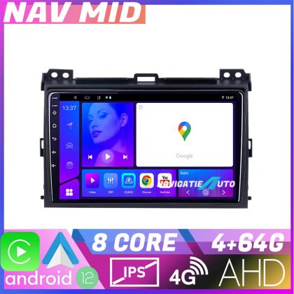 Navigatie Toyota Prado 2007 KIT 456 EDOTEC-LITE Android Ecran 720P Octa Core 4 64 Carplay