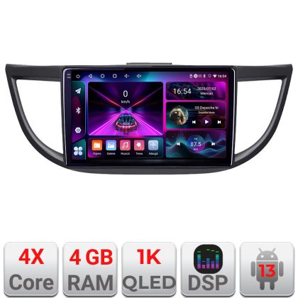 Navigatie Honda CRV 2012-2016 A-469  4+64 InCell Display 1K Android Waze USB Navigatie Internet Youtube Radio