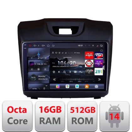 Navigatie Isuzu D-Max 2015+  Edotec Kit-2234 8 core QLED 2K 12+256GB 360 Android Waze USB Navigatie Internet Youtube Radio v1