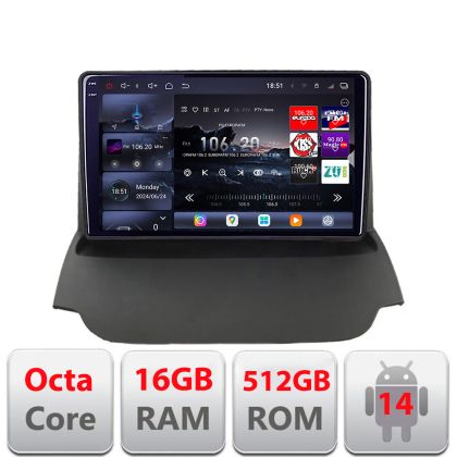 Navigatie Ford Ecosport 2017- Edotec Kit-ECOSPORT 8 core QLED 2K 12+256GB 360 Android Waze USB Navigatie Internet Youtube Radio