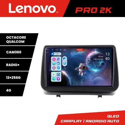 NavigatieRenault Clio 3 2005-2013 Lenovo Kit-Clio3 8 core QLED 2K 12+256 360 Android Waze USB Navigatie Internet Youtube Radio
