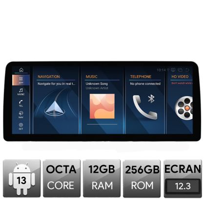 Navigatie dedicata Edotec BMW Seria I3 masini cu NBT, Android, Octa Core, 12+256, 12.3", Qled 2K 2400x900, Qualcomm 680
