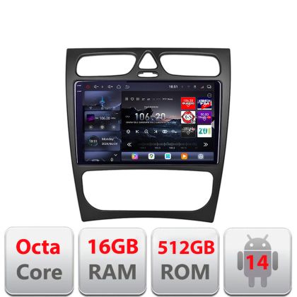 Navigatie Mercedes CLK facelift 2005-2010 Android radio gps internet 8 core QLED 2K 12+256GB 360 Edotec