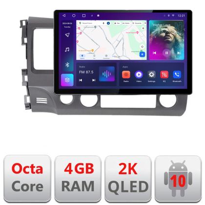 Navigatie dedicata Honda Civic Sedan N-044 Edonav ecran 13" 2K 4+32 Android Waze USB Navigatie 4G 360 Toslink Youtube Radio KI