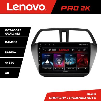 Navigatie Suzuki S-Cross  Lenovo Kit-337 8 core QLED 2K 4+64 360 Android Waze USB Navigatie Internet Youtube Radio