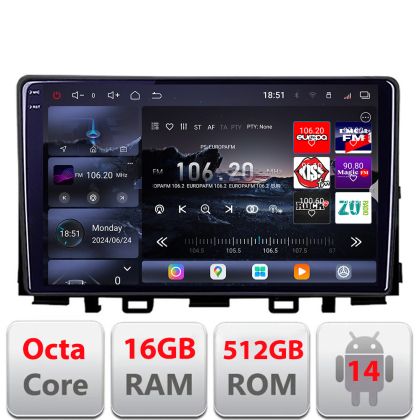 Navigatie Kia Stonic 2016-2020 Android radio gps internet 8 core QLED 2K 12+256GB 360 Edotec