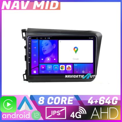 Navigatie Honda Civic 2012 2015 KIT 132 EDOTEC-LITE Android Ecran 720P Octa Core 4 64 Carplay