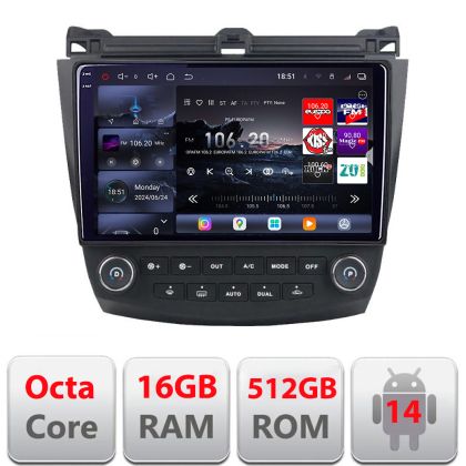 Navigatie Honda Accord 2004-2008 Edotec Kit-ACCORD cu Android Radio Bluetooth Internet 8 core QLED 2K 12+256GB 360