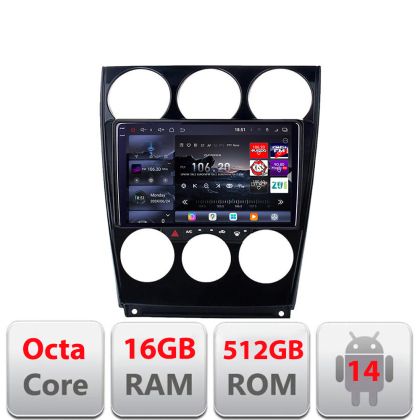 Navigatie Mazda 6 2004-2008 Edotec Kit-944 8 core QLED 2K 12+256GB 360 Android Waze USB Navigatie Internet Youtube Radio