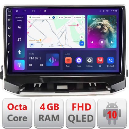 Navigatie Jeep Compass 2021- dedicata Android QLED octa core 4+64 4G DSP FHD carplay android auto radio gps internet Android kit-compass2021+EDT-E310v3