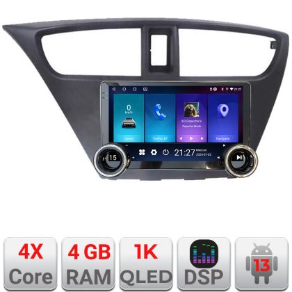 Navigatie Honda Civic 2012-2016 Kit-civic Edotec  4+64 10.5 inch Incell 1K android Wifi 5Ghz gps internet a