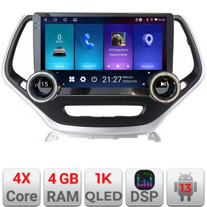 Navigatie Jeep Cherokee 2014-2019 Manual Kit-248 Edotec  4+64 10.5 inch Incell 1K android Wifi 5Ghz gps internet 32