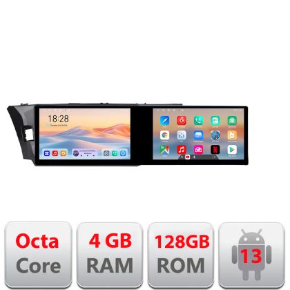 Navigatie Toyota Corolla 2013-2017 Kit-470 Edotec 2 ecrane  8 core 4+128 21.6 inch Incell android Wifi 5Ghz gps internet