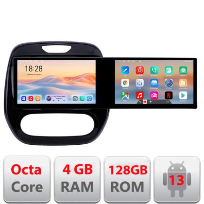 Navigatie Renault Captur Kit-CAPTUR Edotec 2 ecrane  8 core 4+128 21.6 inch Incell android Wifi 5Ghz gps internet