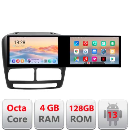 Navigatie Fiat Doblo 2010-2017 si Opel Combo 2010-2017 Edotec 2 ecrane  8 core 4+128 21.6 inch Incell android Wifi 5Ghz gps internet  Kit-DOBLO10 v1