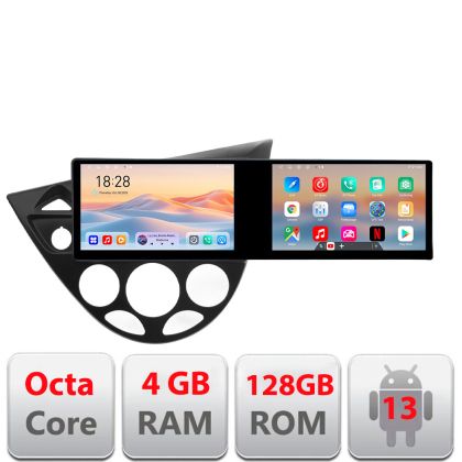 Navigatie Ford Focus 1 1998-2004 Edotec 2 ecrane  8 core 4+128 21.6 inch Incell android Wifi 5Ghz gps internet  kit-focus1