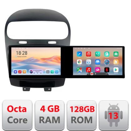 Navigatie Fiat Freemont Dodge Journey 2012-2019 Edotec 2 ecrane  8 core 4+128 21.6 inch Incell android Wifi 5Ghz gps internet 32 v1