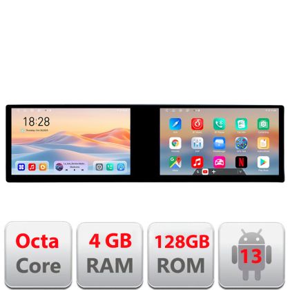 Navigatie Fiat Tipo 2020- Edotec 2 ecrane  8 core 4+128 21.6 inch Incell android Wifi 5Ghz gps internet  Kit-tipo2022