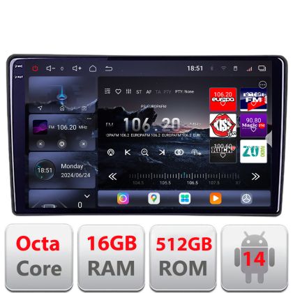 Navigatie Citroen C3 2022- Android Qled 2K Octa Core 16+512 LTE 4G DSP Wifi 5Ghz android-auto carplay gps EDT-E809-2K