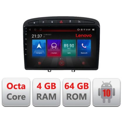 Navigatie Peugeot 308 E-038 Octa Core cu Android Radio Bluetooth Internet GPS WIFI DSP 4+64GB 4G RESIGILAT