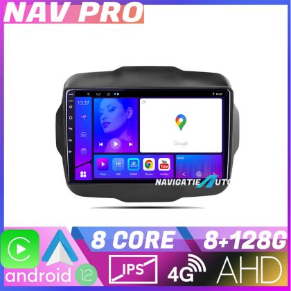 Navigatie Jeep Renegade 2015 2020 KIT 500 EDOTEC-LITE Android Ecran 720P Octa Core 8 128 Carplay