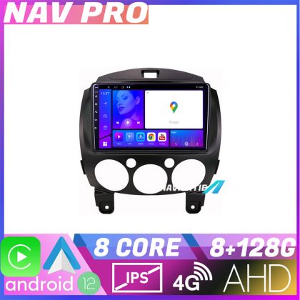 Navigatie Mazda 2 2007 2013 EDOTEC-LITE Android radio gps internet Octa core 8 128 Carplay