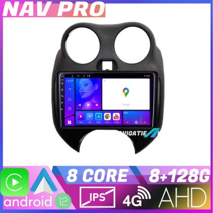 Navigatie Nissan Micra 2010 2014 EDOTEC-LITE Android Ecran 720P Octa Core 8 128 Carplay