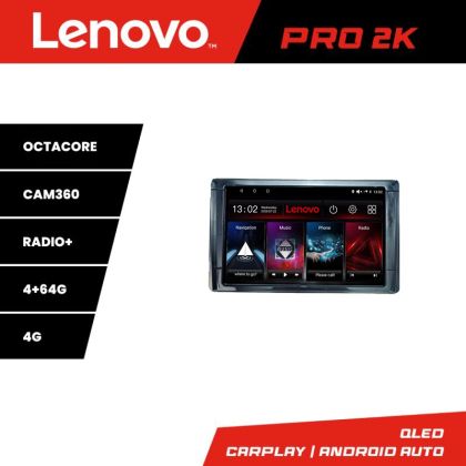 Navigatie Toyota 2DIN Lenovo Kit-TY2DIN 8 core QLED 2K 4+64 360 Android Waze USB Navigatie Internet Youtube Radio
