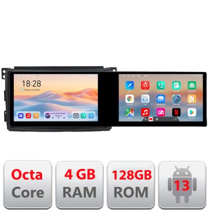 Navigatie Smart For Two 2005-2010 Edotec 2 ecrane  8 core 4+128 21.6 inch Incell android Wifi 5Ghz gps internet  Kit-smart05