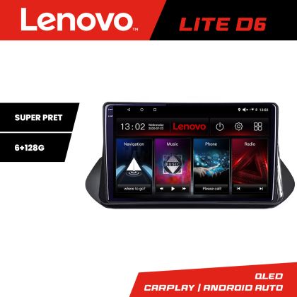Navigatie Nissan X-trail 2021- Lenovo QLED Octa core 6+128 DSP Wifi 5Ghz Android radio gps internet kit-x-trail-2021+LITE-10-6+128