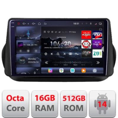 Navigatie Peugeot Bipper, Citroen Nemo, Fiat Qubo 2008-2017 Android radio gps internet 8 core QLED 2K 12+256GB 360 Edotec v2