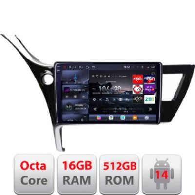 Navigatie Toyota Corolla 2017-Edotec Kit-COROLLA17 8 core QLED 2K 12+256GB 360 Android Waze USB Navigatie Internet Youtube Radio