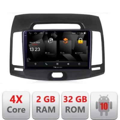 Navigatie Hyundai Elantra 2007-2011 5230-2009 Android Ecran 720P Quad Core 2+32 carplay android auto