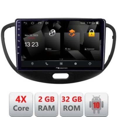 Navigatie Hyundai I10 2007-2013 Android Ecran 720P Quad Core 2+32 carplay android auto