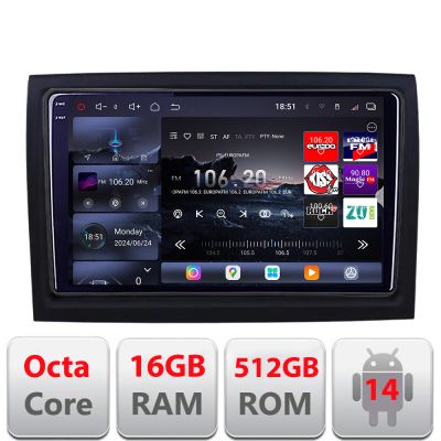 Navigatie Fiat ducato 2006- Edotec Kit-DUCATO 8 core QLED 2K 12+256GB 360 Android Waze USB Navigatie Internet Youtube Radio v2